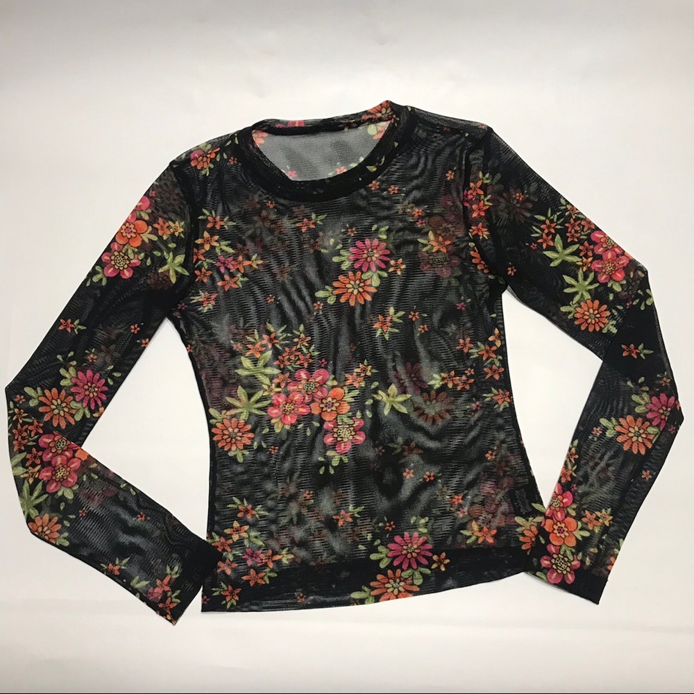90s mesh flower power long sleeve